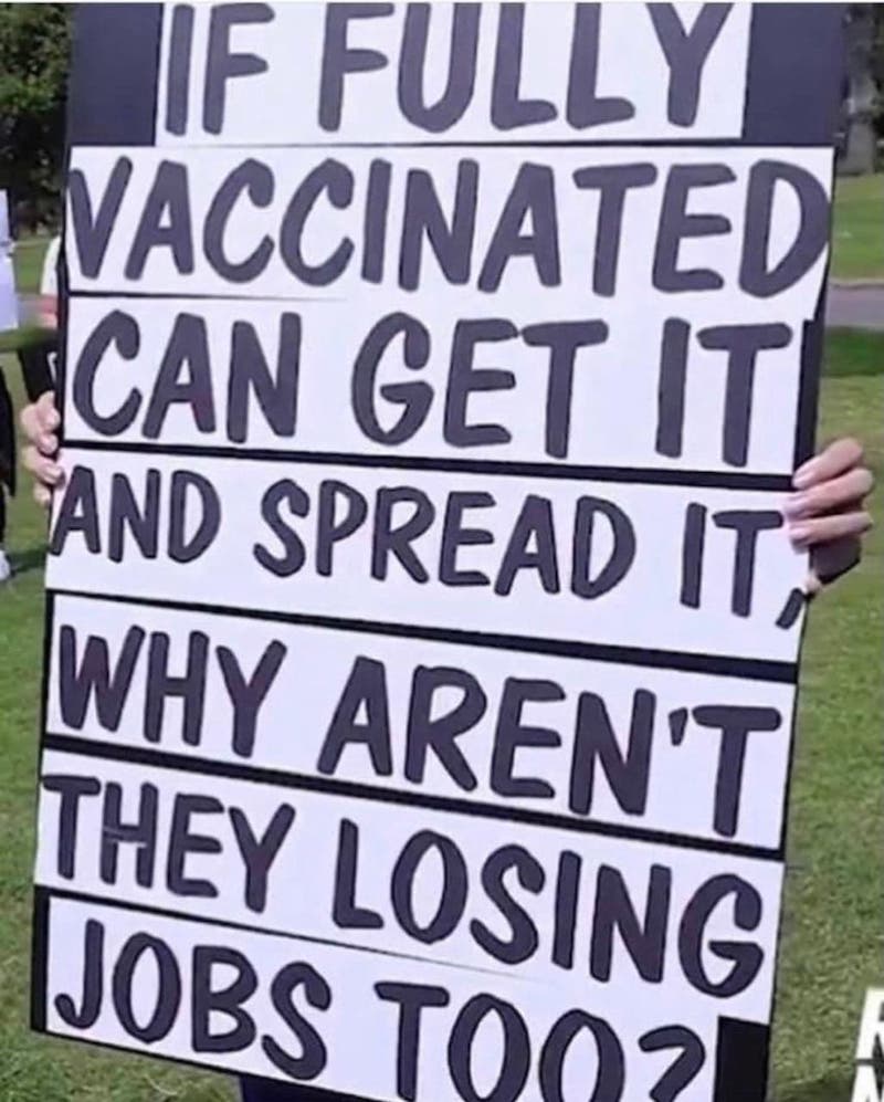 Why aren’t the vaccinated losing their jobs too?